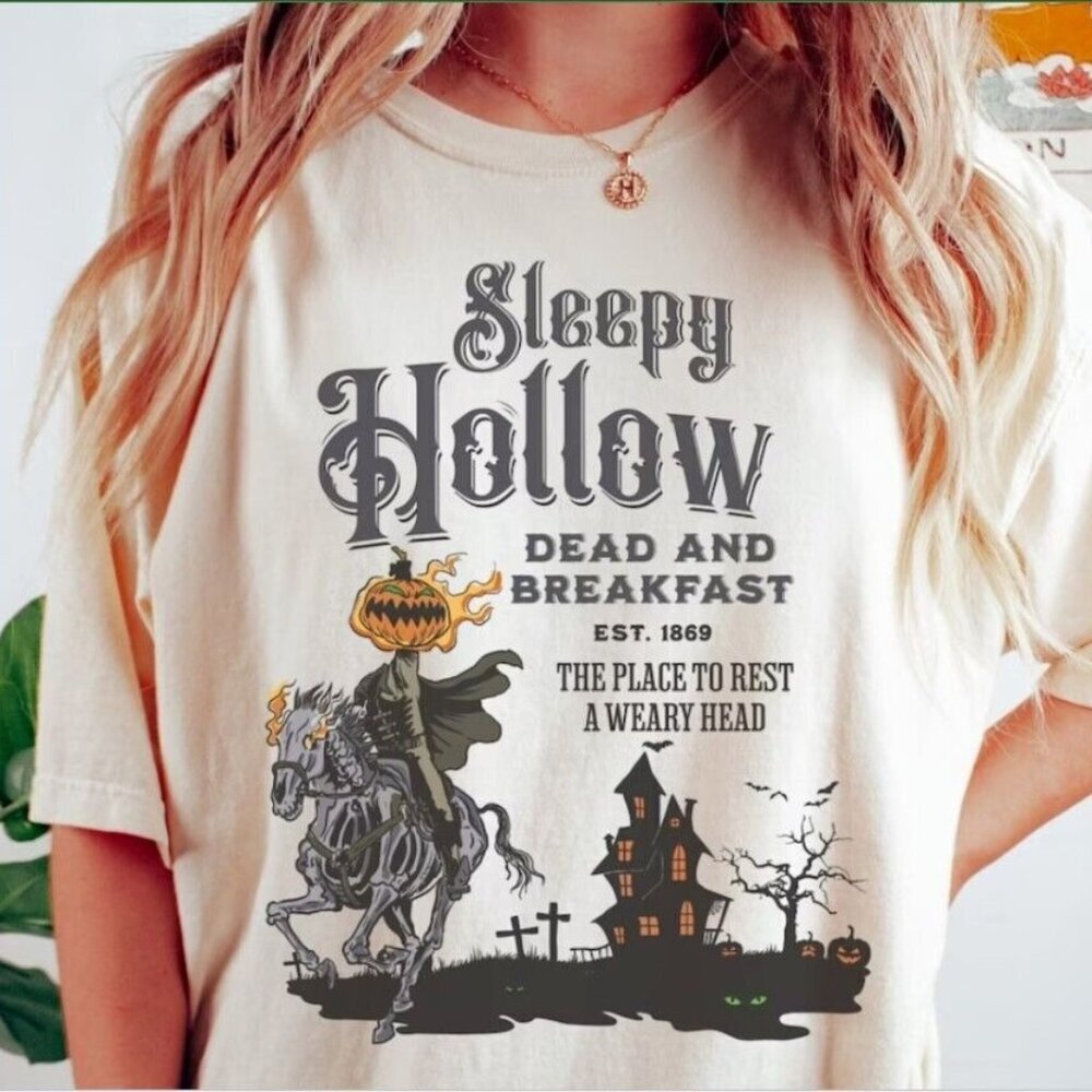 Halloween Sleepy Hollow Headless Horseman T-Shirt Horror Graphic Fan Gift Tee 90